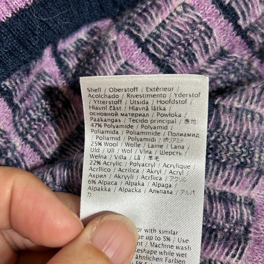 Nümph Anthroplogie Pullover Sweater Women's M Purple Check Wool Alpaca Blend - Picture 6 of 7